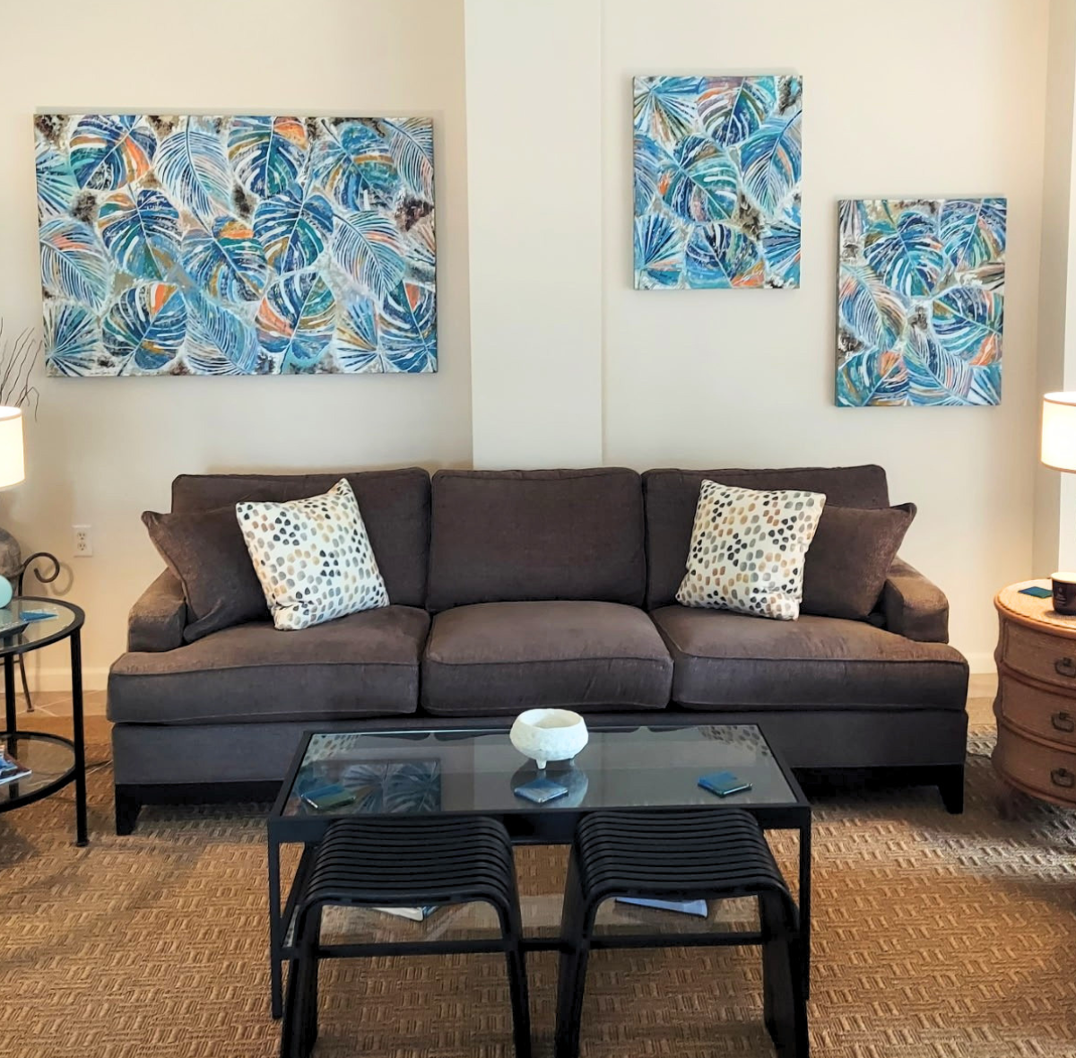 Commission "The Gilded Blue Botanicals" Custom Size / Bonita Springs FL