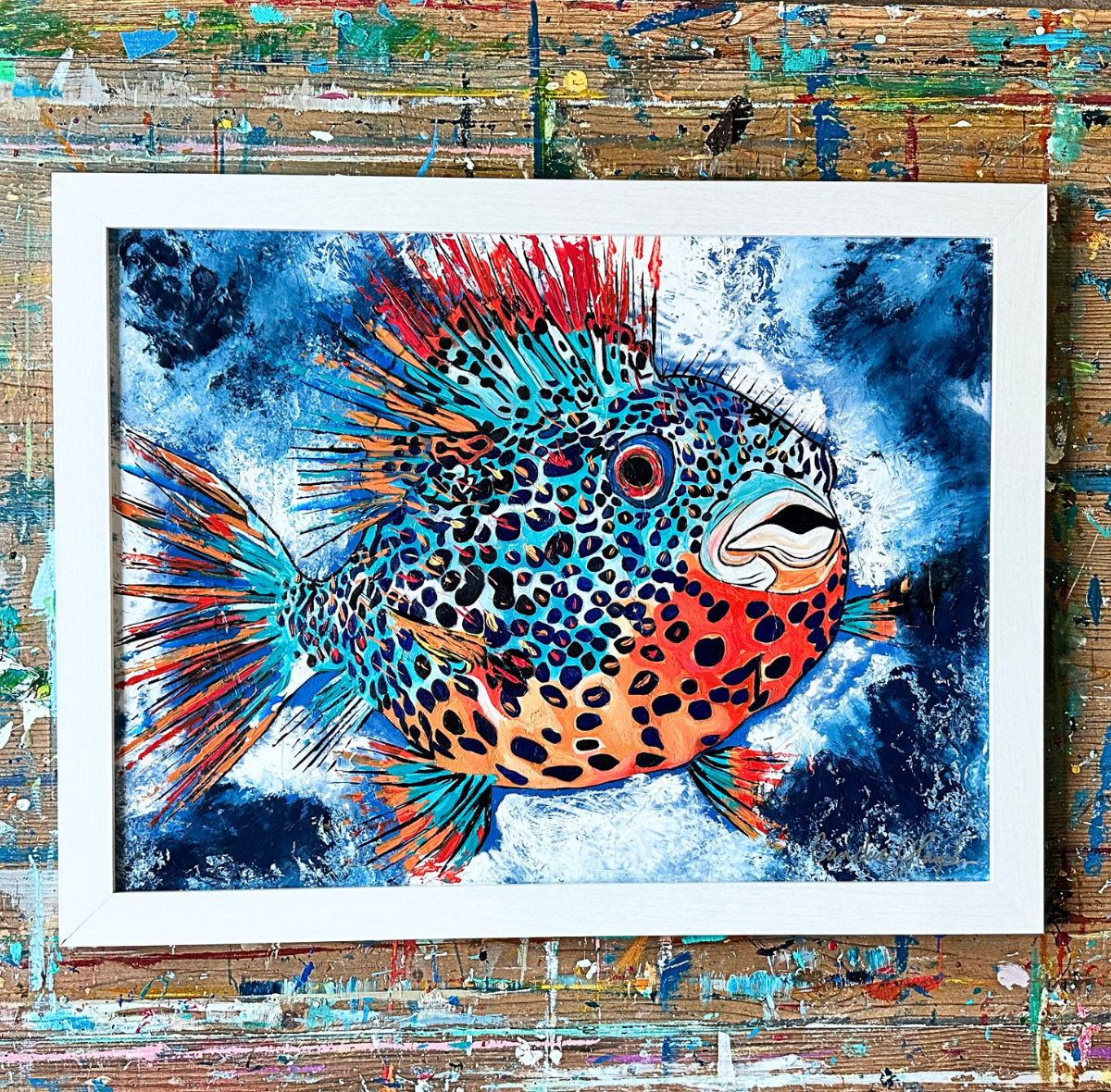 Puffer 18x24 Original Textured Acrylic Painting.png