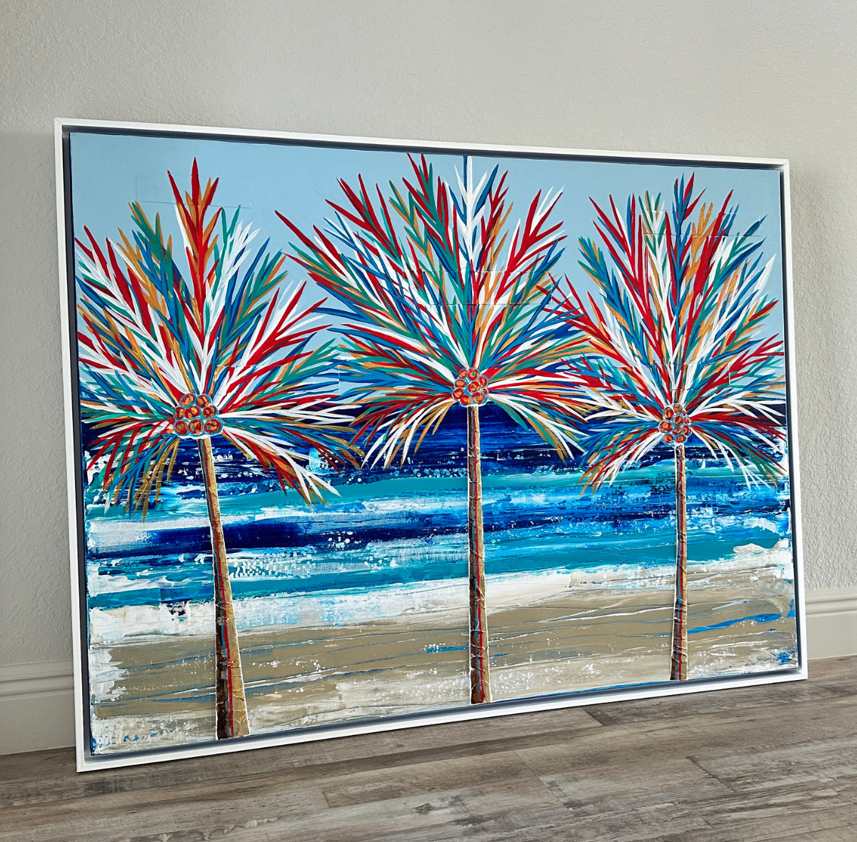 Coconut Horizons 36x48 Original Textured Acrylic Painting Left Angle.png