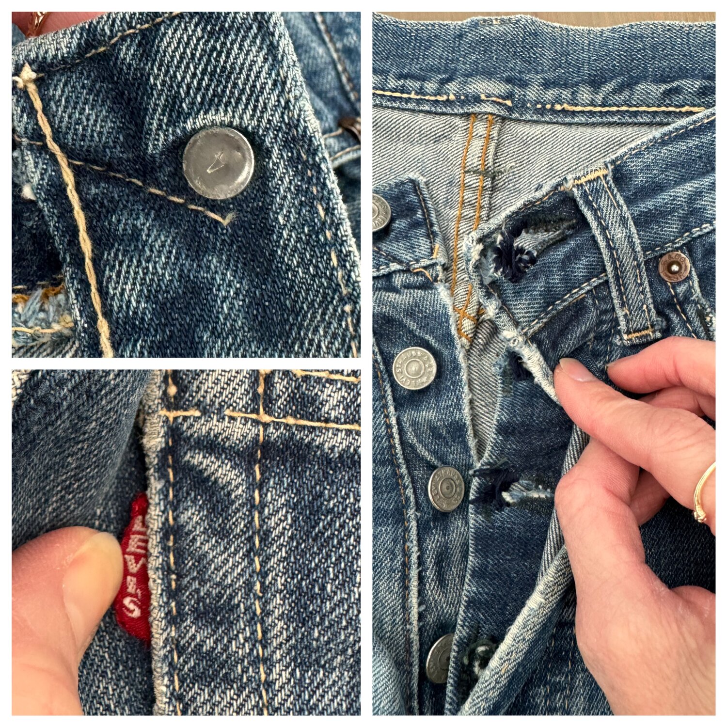 1960s Levi's USA 501 Big “E” Selvedge Tag n/a Actual 25 1960s Levi's USA 501 Big “E” Selvedge Tag n/a Actual 25