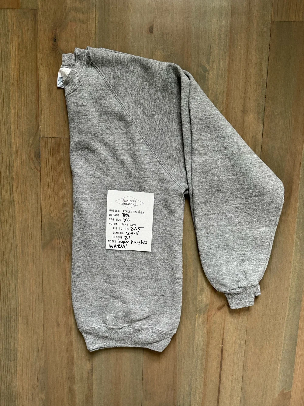 1980s Russell Athletics “Super Weights” Grey Crew Sweatshirt