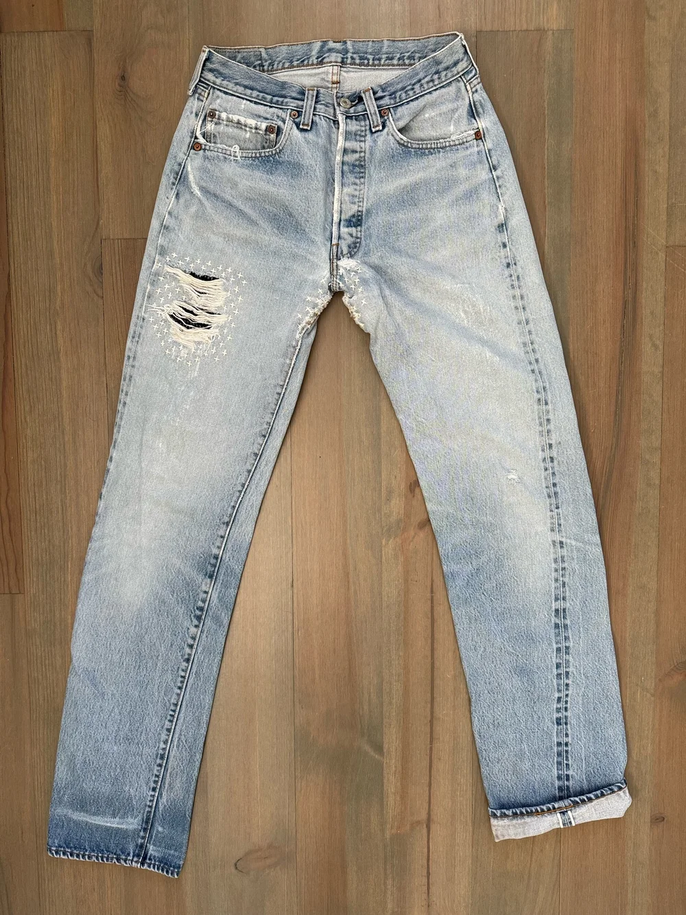 1982 Levi's USA 501 Selvedge Redlines Tag 32x40 Actual 28x36
