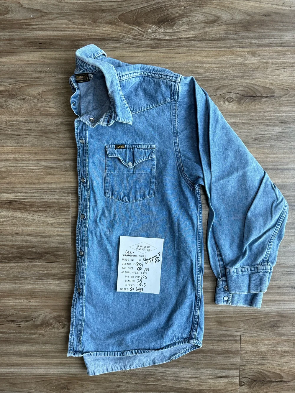Lee × Ameri Vintage DENIM SHIRT 1970s LEE Denim Western Shirt - Etsy
