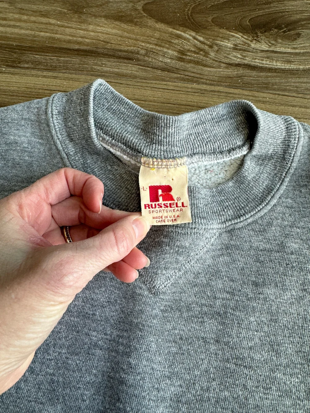 1970s USA Russell Athletic Grey Sweatshirt Red Tag L — Jean Genie