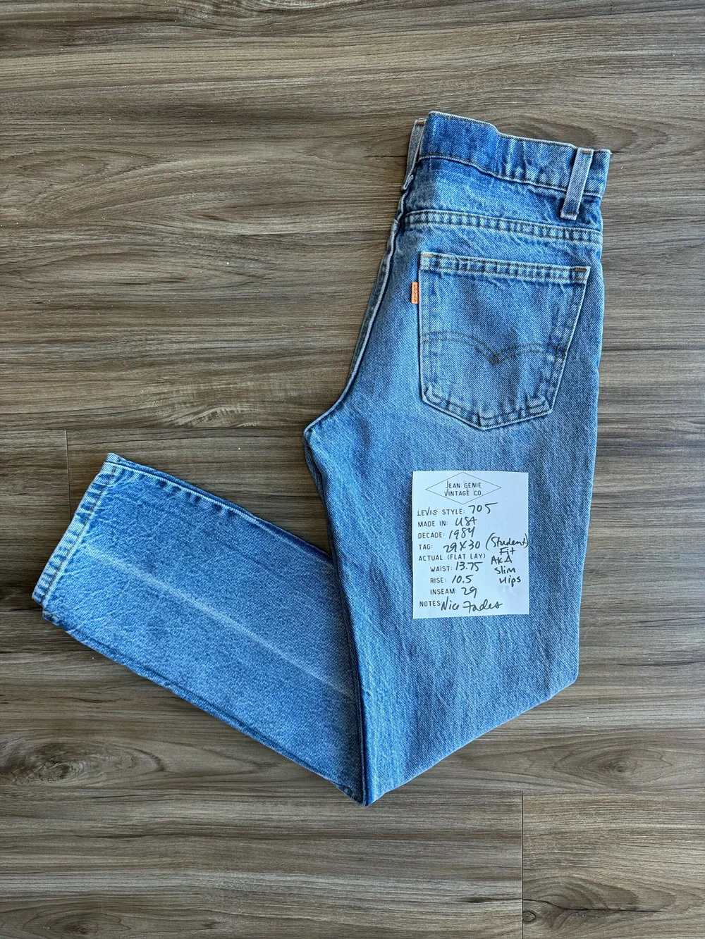 1984 Levi's USA 705 tag 29x30 Student Actual 27x29 — Jean Genie