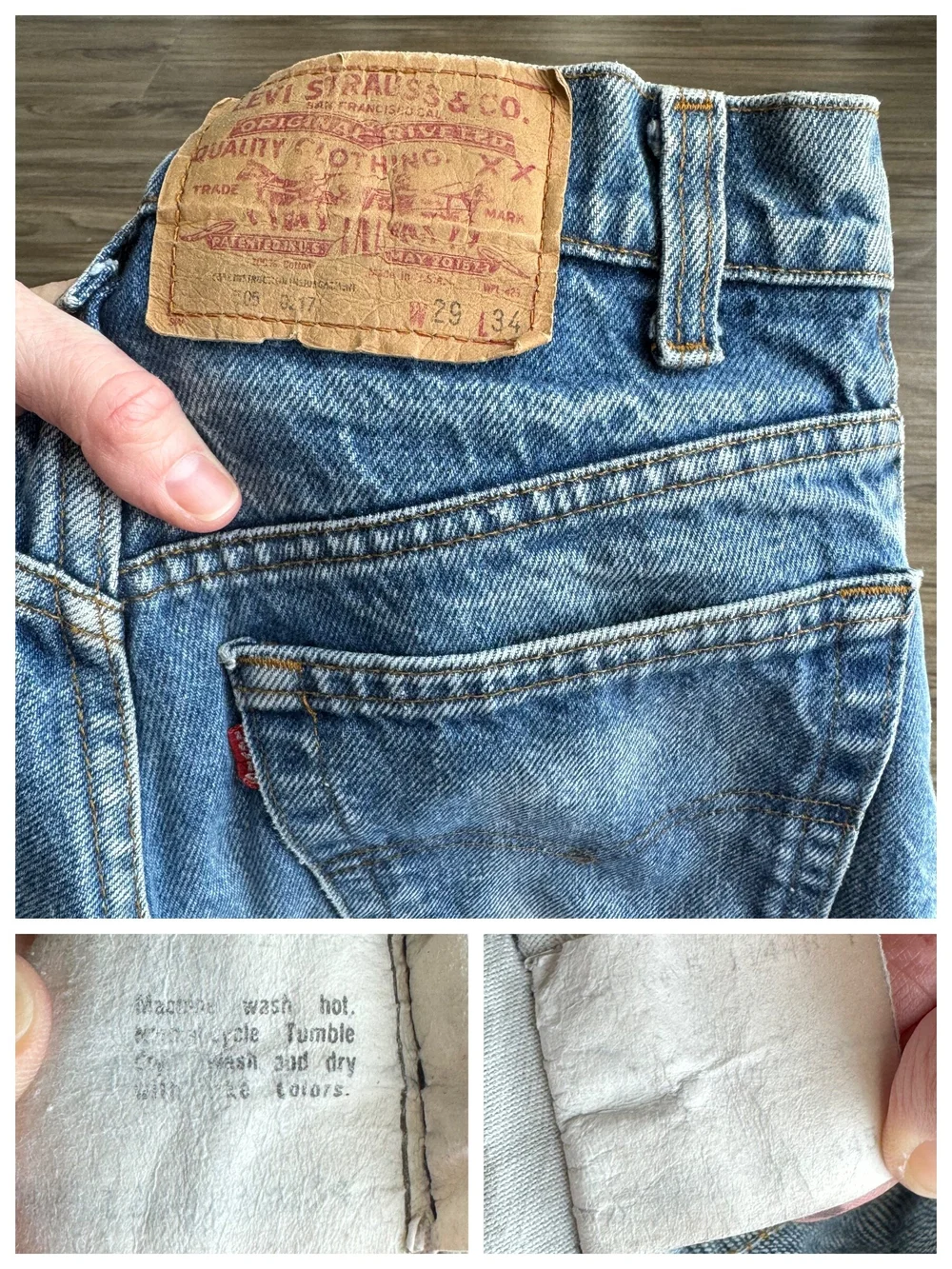 1984 Levi's USA 505 tag 29x34 Actual 27x33 — Jean Genie Vintage Co.