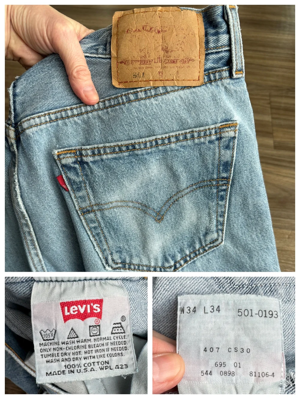 1998 Levi's USA 501 Tag 34x34 Actual 32x34 — Jean Genie Vintage Co.