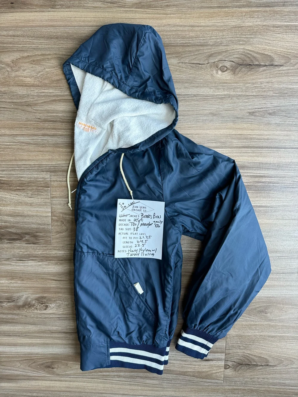 1970s/80s Brooks Brothers USA Sport Zip Up Hoodie 38 — Jean