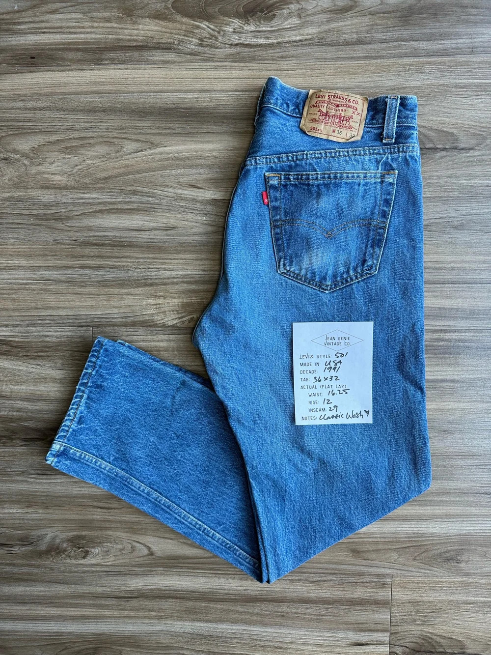 LEVI’S / 90's 501xx USA denim pants Vintage 90's Levi's 501 Denim Pants W60 L34 *W59 L29* Dark Wash