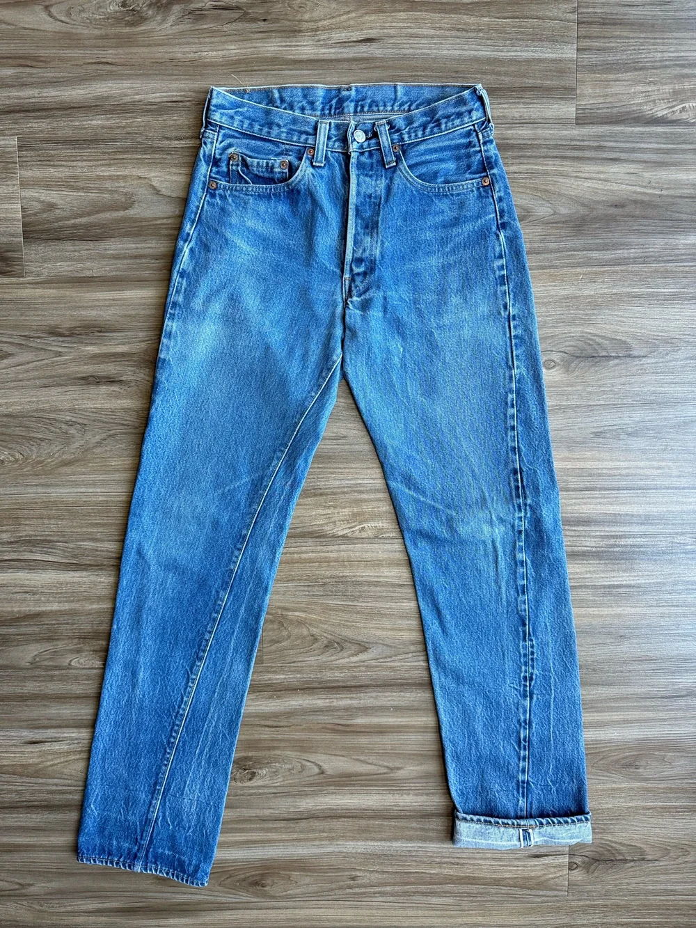 1976 Levi's USA Selvedge 501 Tag 30x38 Actual 27x33 — Jean Genie