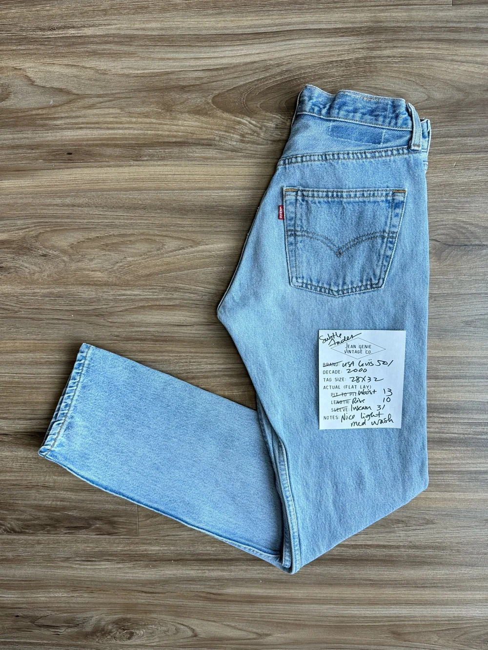 2000 Levi's USA 501 Tag 28x32 Actual 26x31 — Jean Genie Vintage Co.