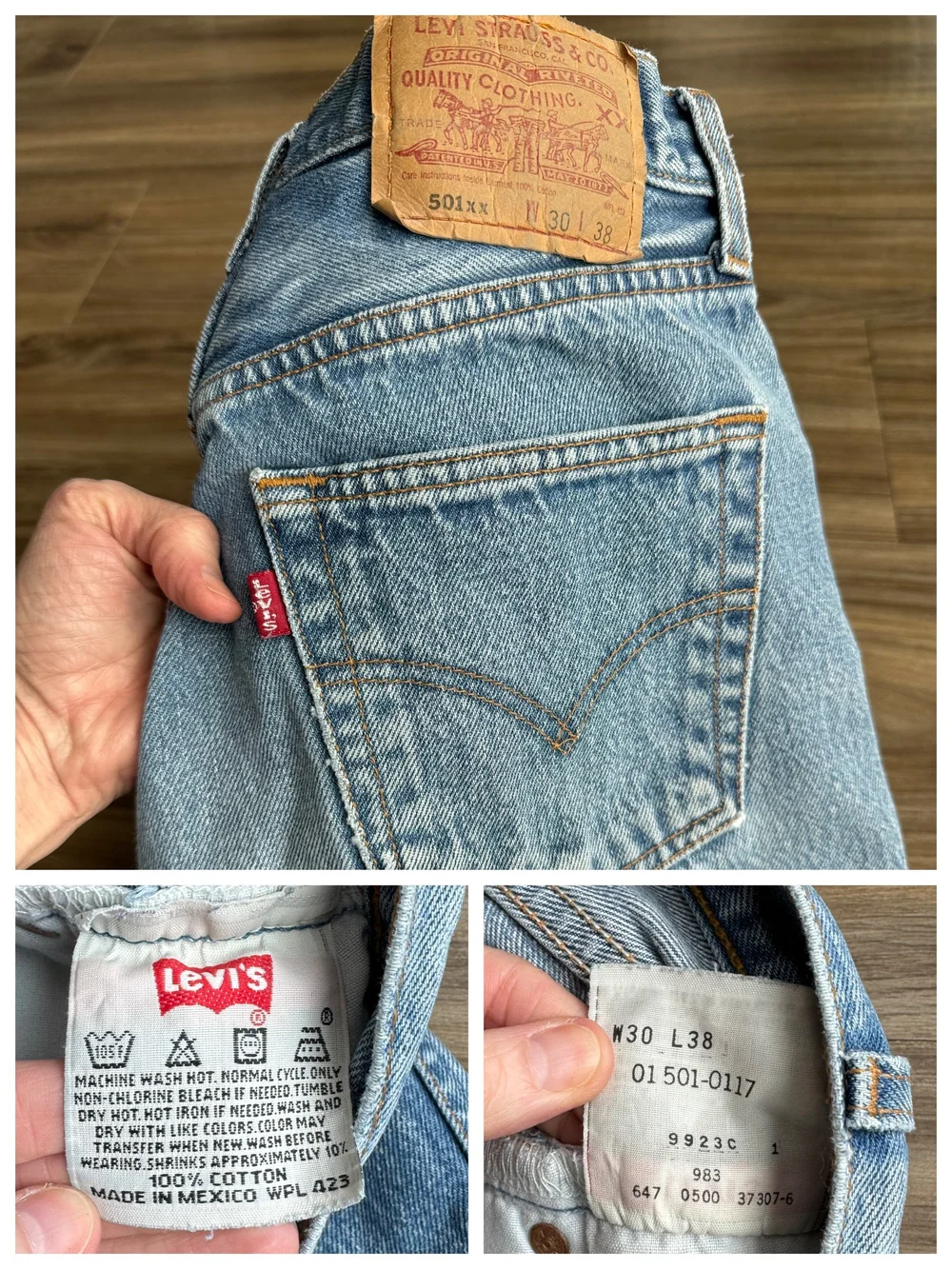 2000 Levi's 501 Tag 30x38 Actual 26x34 — Jean Genie Vintage Co.