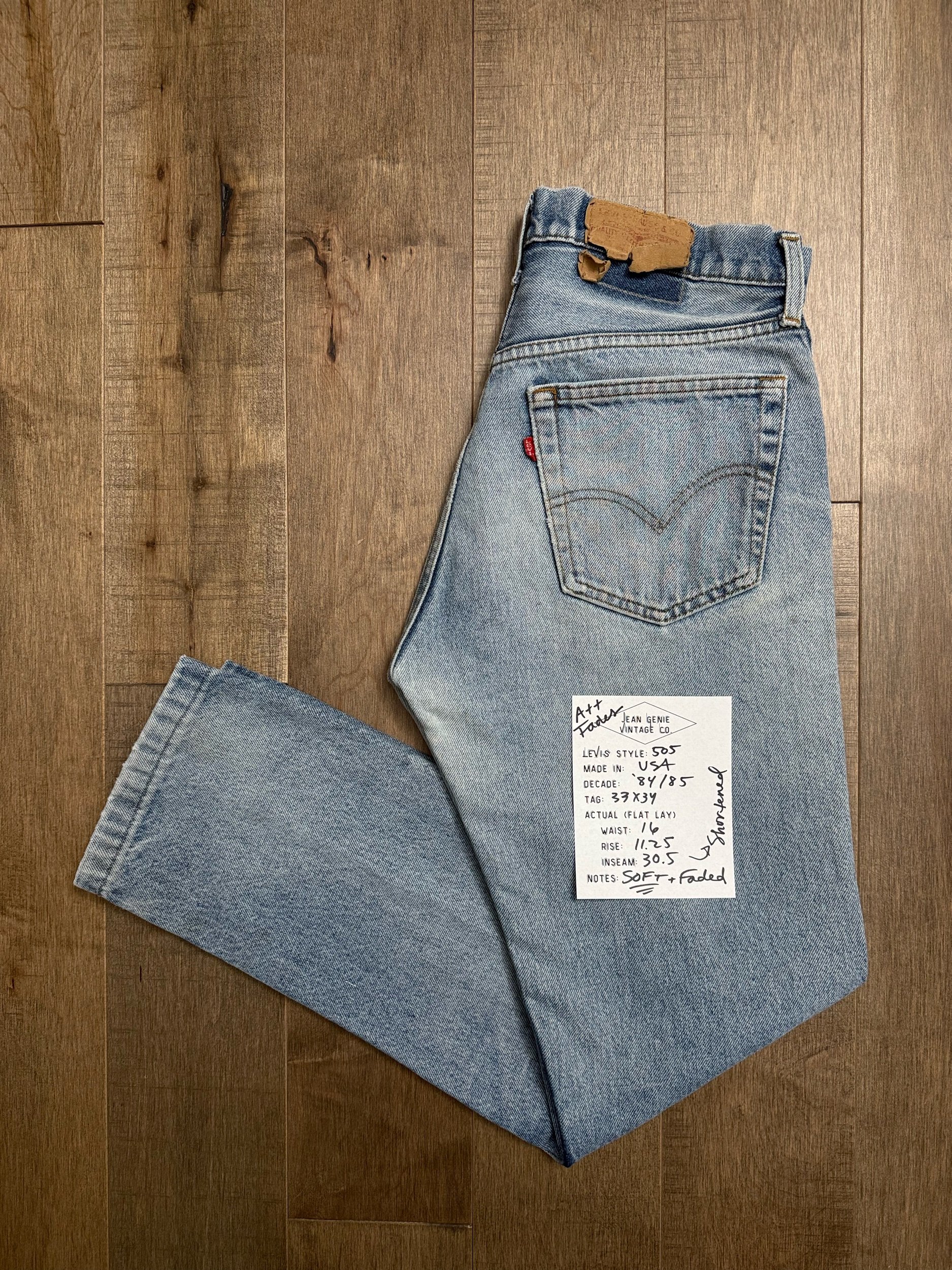 1984 Levi’s USA 505 Tag 33x34 Actual 32x30.5