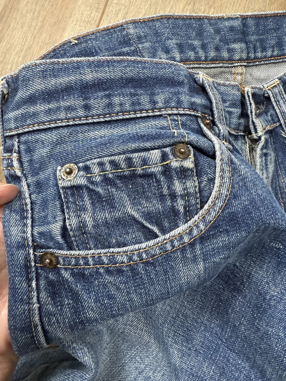 1960s Levi's USA 502 Big E Selvedge Tag 30x34 Actual 28x30.75