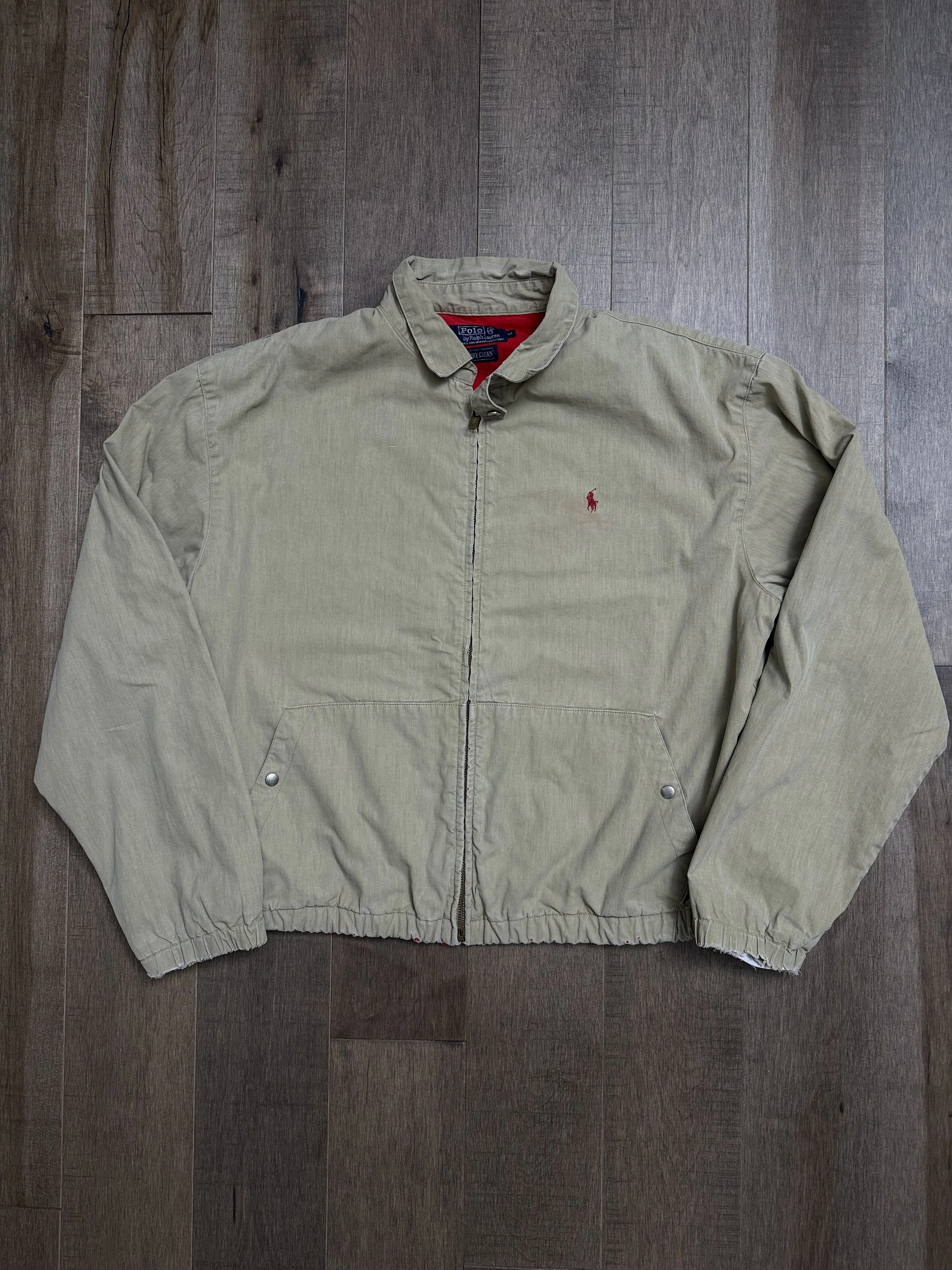 1980s/90s Ralph Lauren USA Tan Zip up Jacket L
