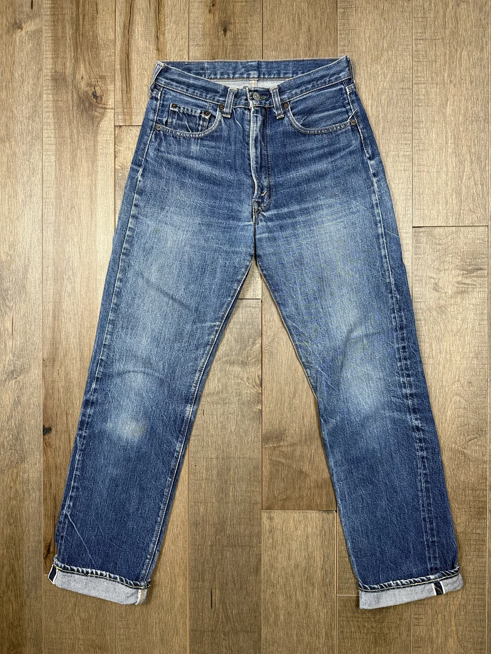 1960s Levi's USA 502 Big E Selvedge Tag 30x34 Actual 28x30.75