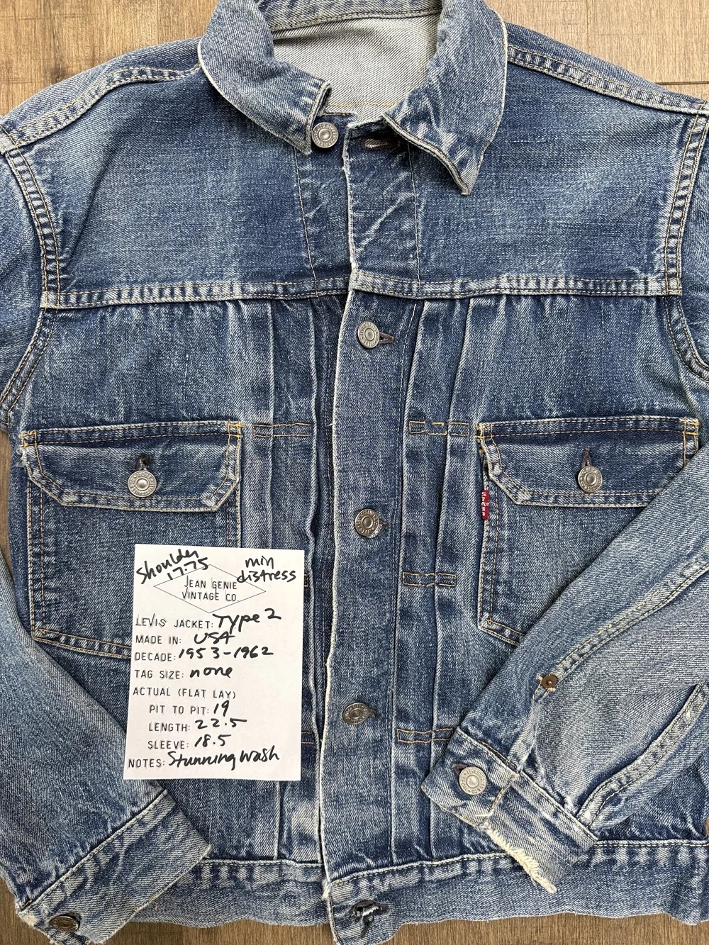 1953-1962 Levi's Type 2 USA 507XX Denim Jacket (S/M) — Jean Genie