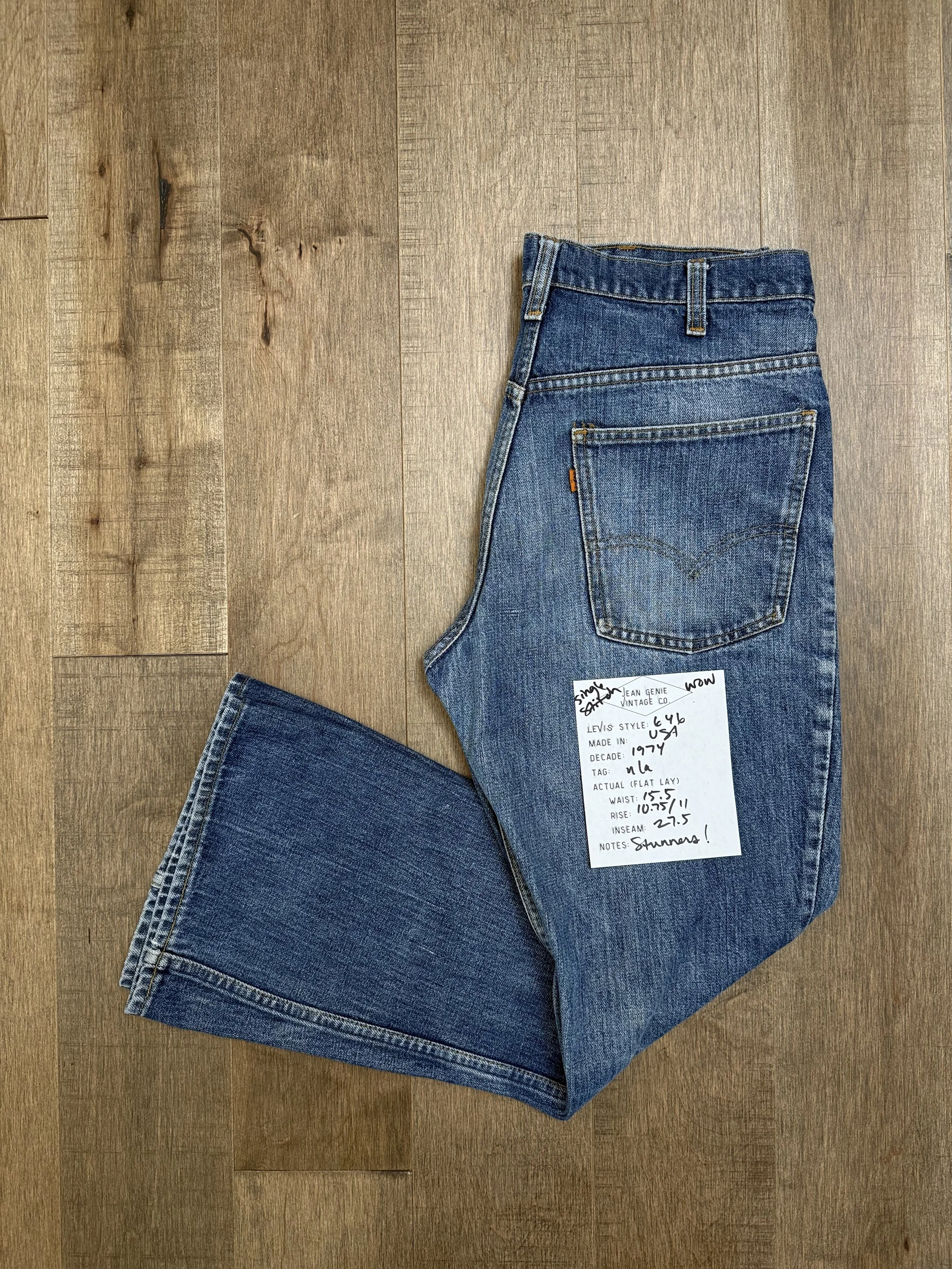 1974 Levi’s USA 646 Tag n/a Actual 31x27.5