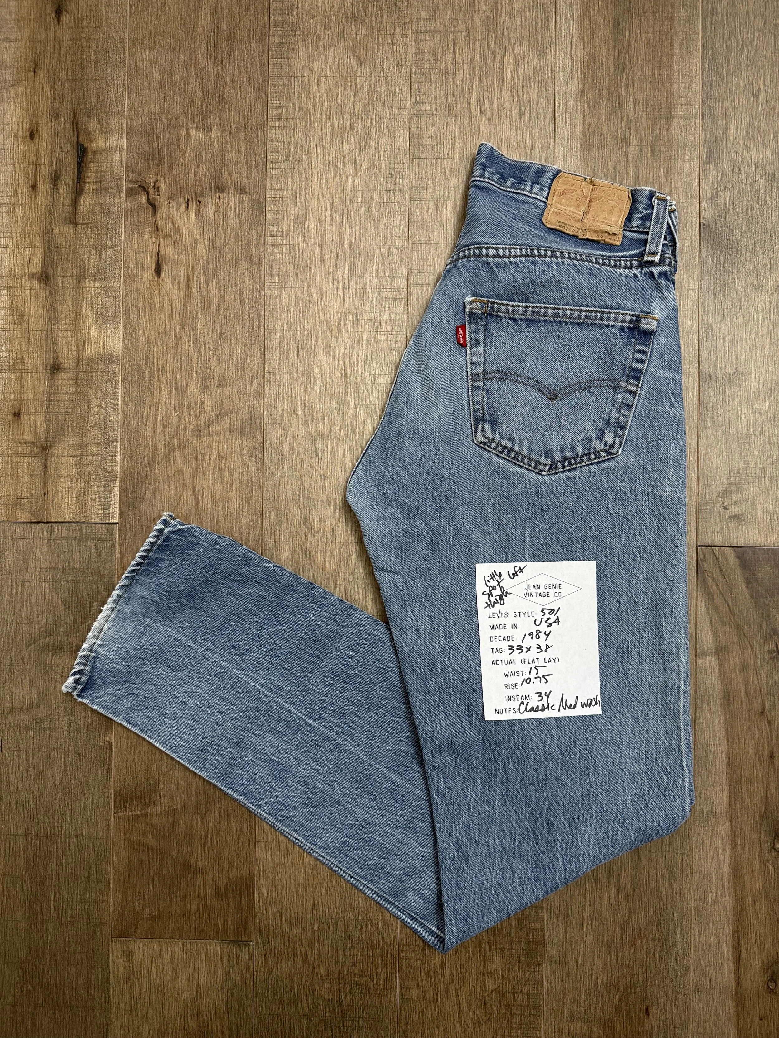 1984 Levi’s USA 501 Tag 33x38 Actual 30x34