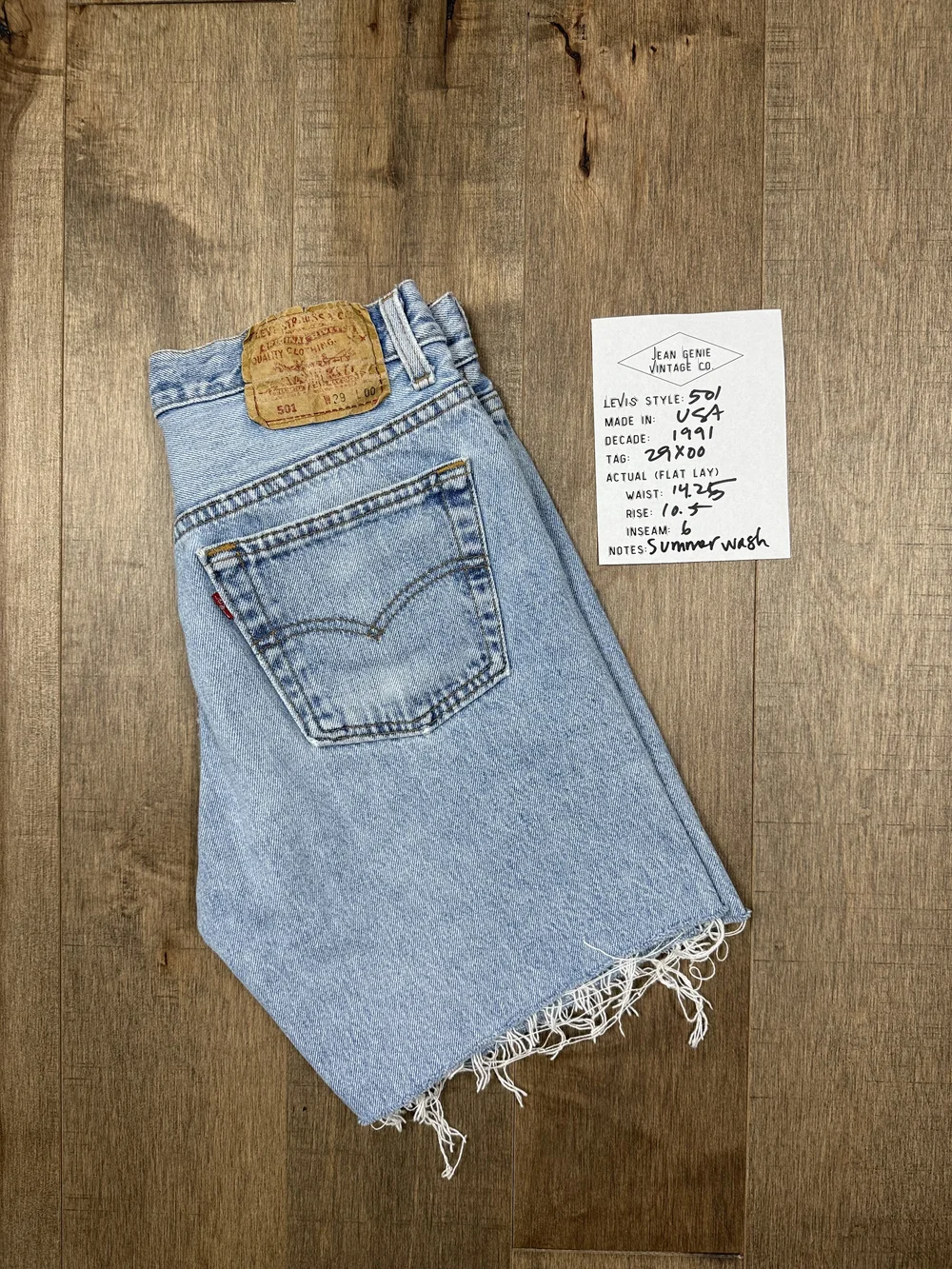1991 Levi's USA 501 Tag 29x00 Actual 28x6 — Jean Genie Vintage Co.