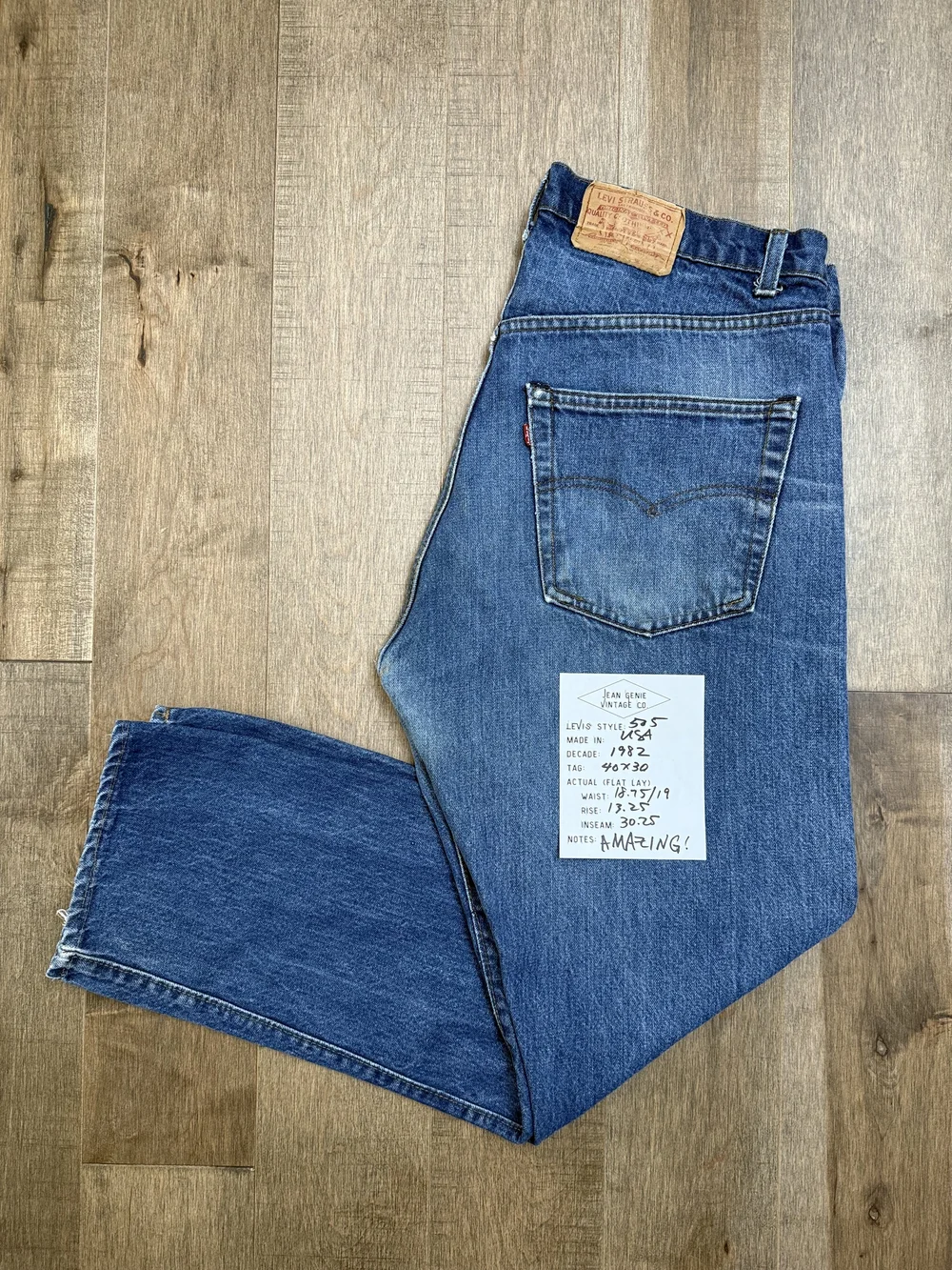 1982 Levi's USA 505 Tag 40x30 Actual 37x30 — Jean Genie Vintage Co.