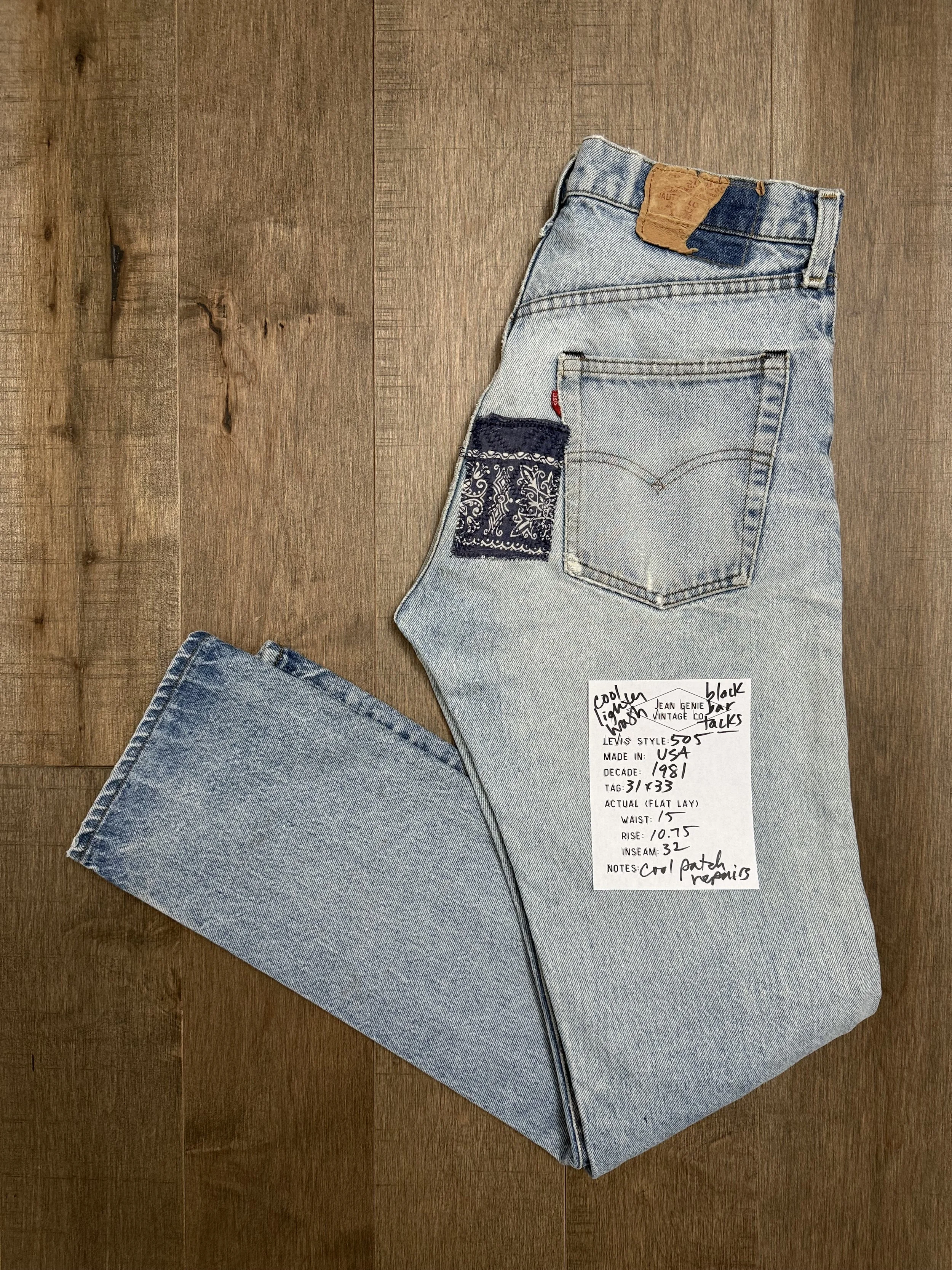 1981 Levi’s USA 505 Tag 31x33 Actual 30x32