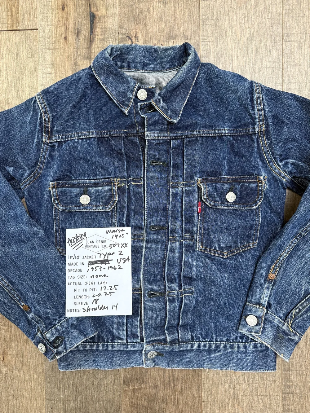 1950s/60s Levi's USA Type 2 507XX Denim Jacket (size XS/S) — Jean