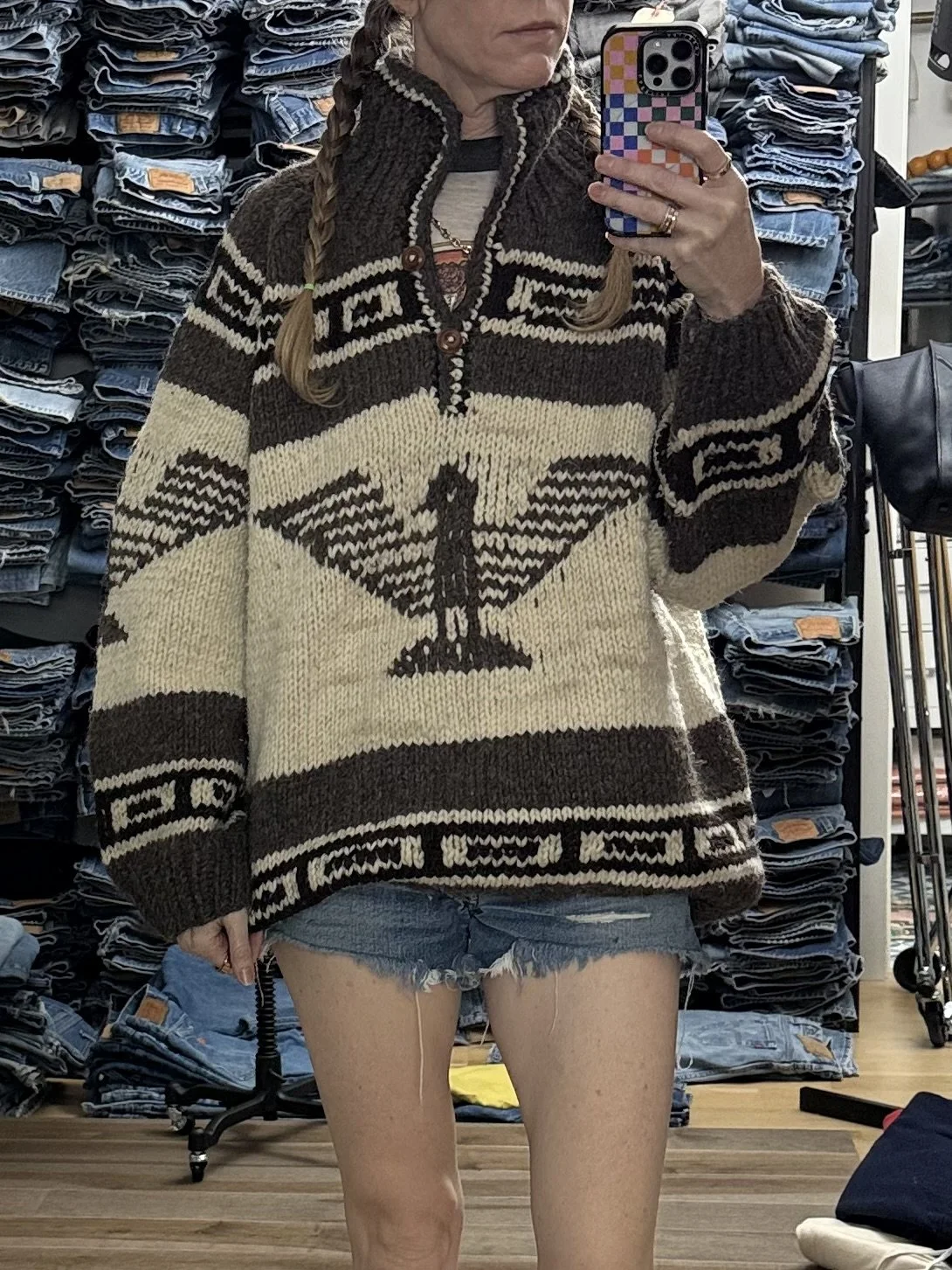 Vintage? Cowichan Pullover Sweater - L