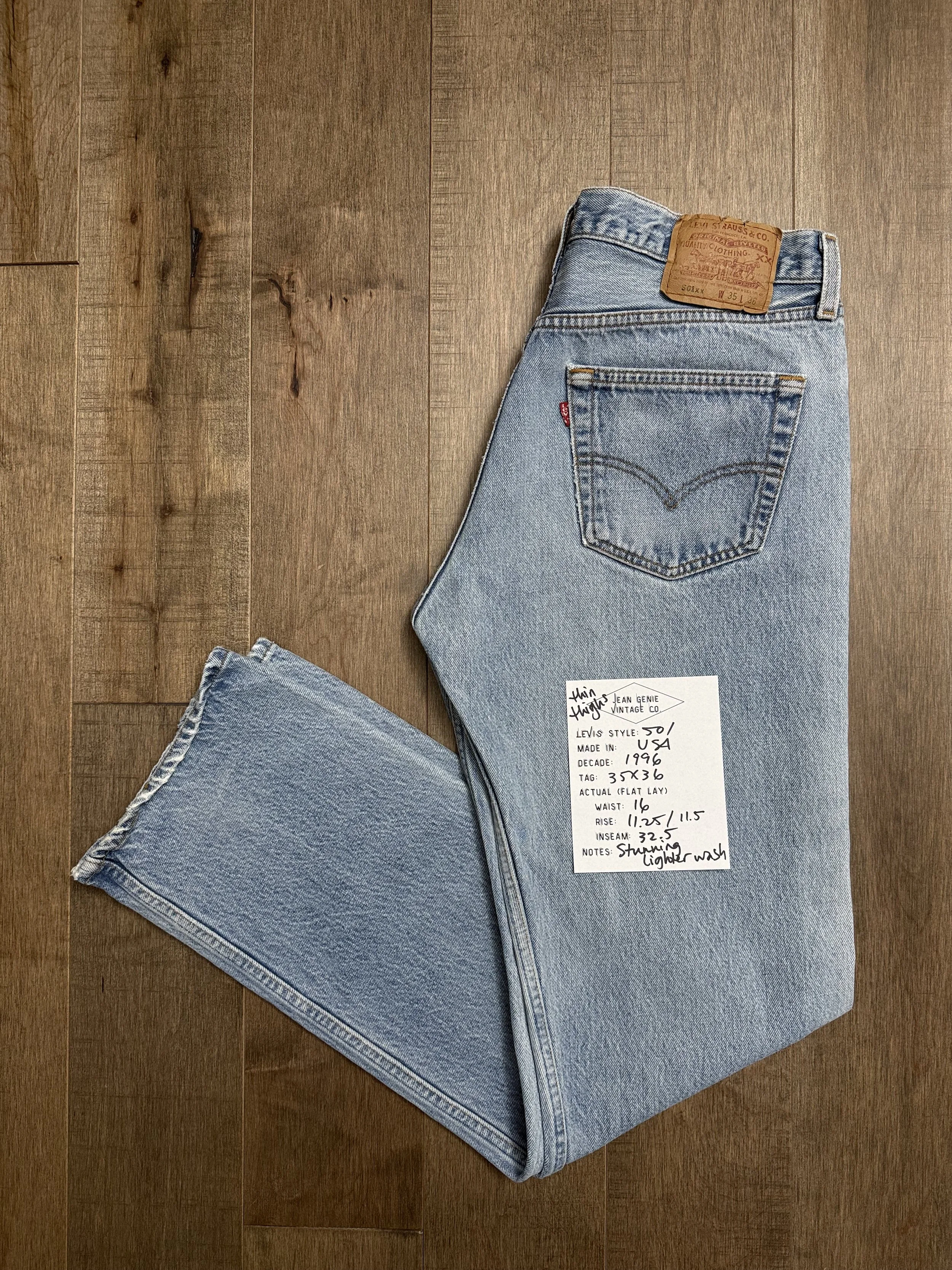 1996 Levi’s USA 501 Tag 35x36 Actual 32x32.5