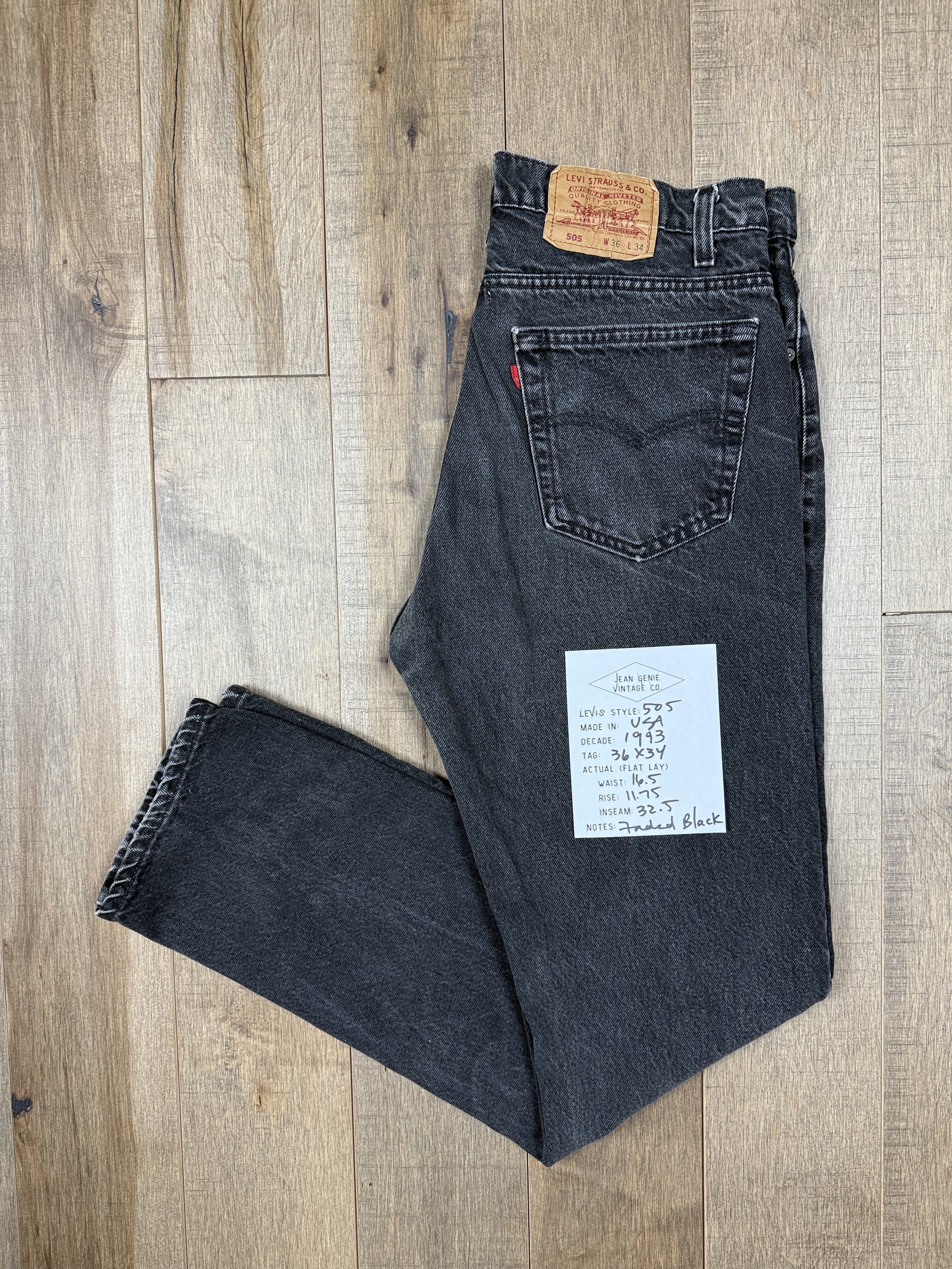 1993 Levi’s USA 505 Tag 36x34 Actual 33x32.5