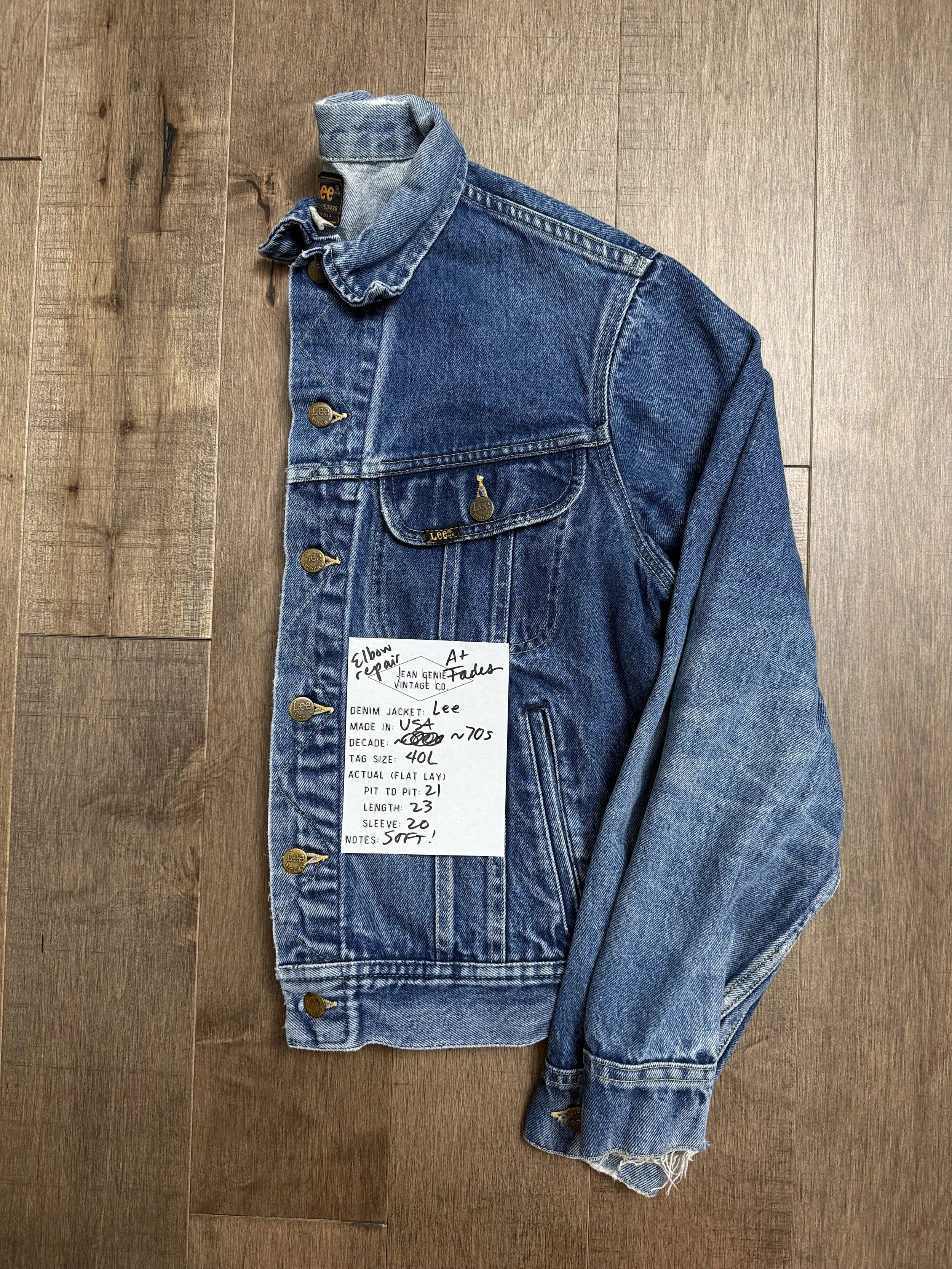 1970s Lee USA Trucker Jacket Tag 40L