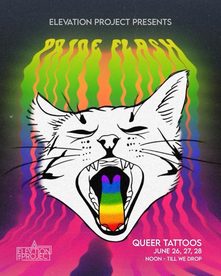 Pride flash drop! Join us for our three-day flash event to celebrate Pride weekend and everything queer! 
 We&rsquo;ll be tattooing all weekend long with Pride-themed flash from our resident artists and apprentices.
 Find us on 11th Ave between Pine 