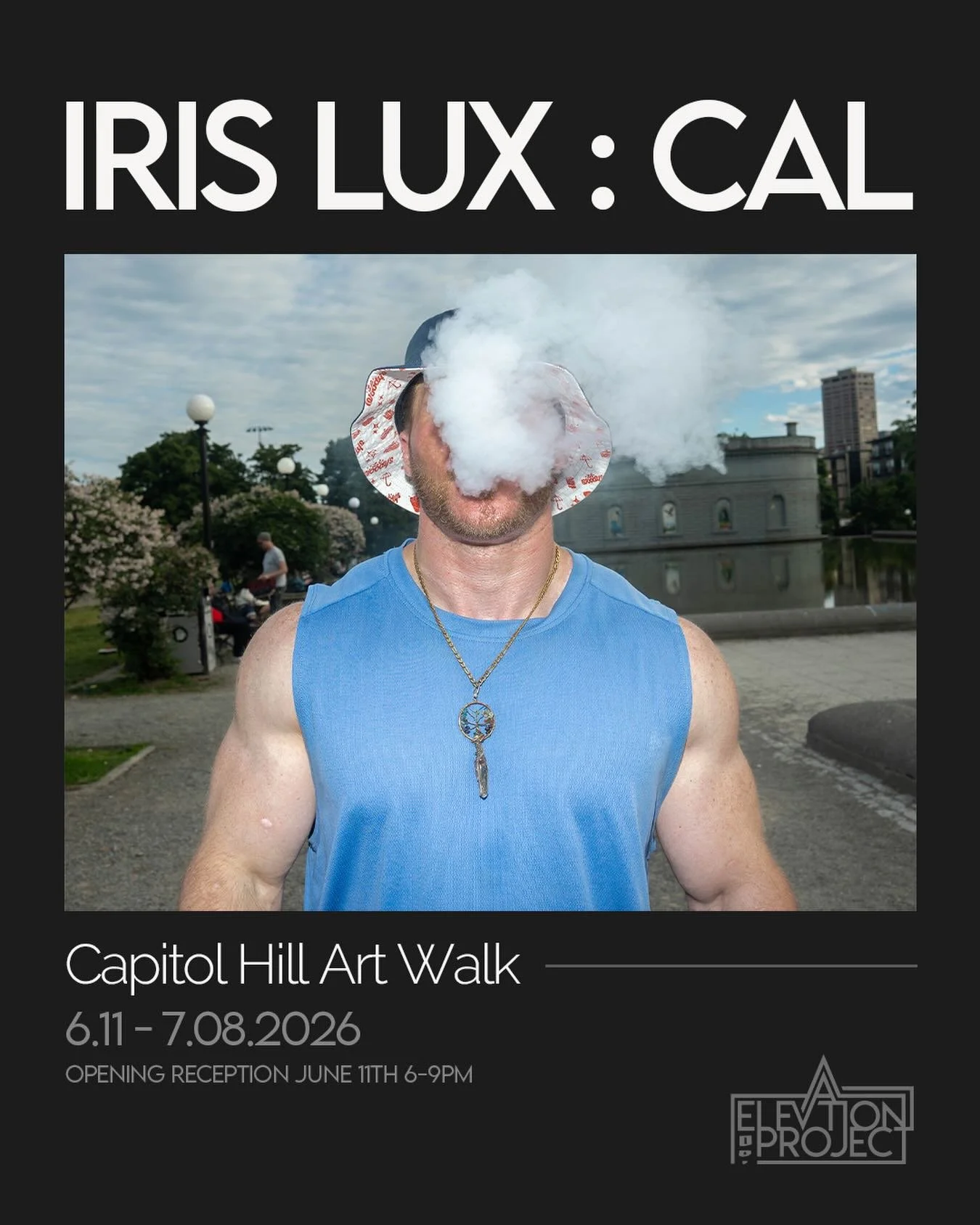 For June&rsquo;s upcoming Capitol Hill Art Walk, Elevation Project is proud to present &ldquo;Cal&rdquo; by Iris Lux @iris.lux.jpg 
 Iris captures fleeting moments of connection and energy within one of Seattle&rsquo;s most ever-mutating public space
