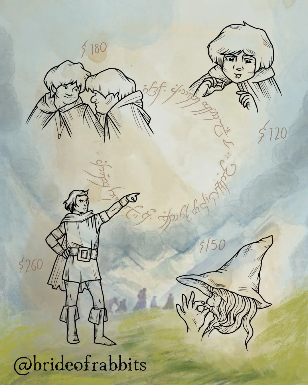 Tattoo designs for 2026 Pride Flash event inspired by Lord of The Rings