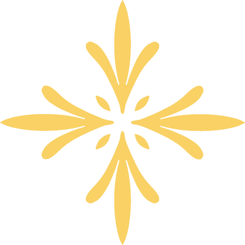 A gold snowflake ornament with intricate cut-out details against a black background.
