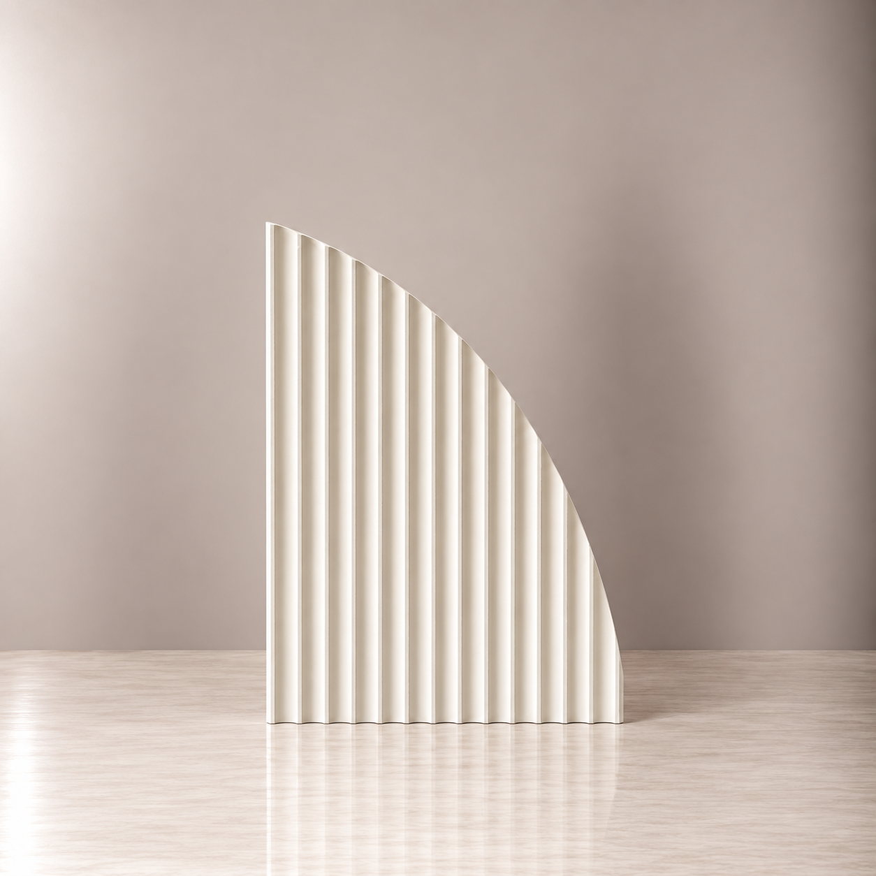 Half Arch Backdrop LH Peak - Ribbed Vertical - Cream - 80cm H