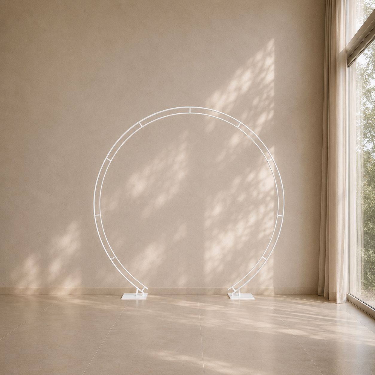 Round Metal Arch - White
