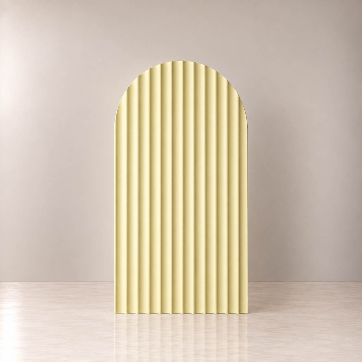 Arch Backdrop - Ribbed Vertical - Banana 100cm H