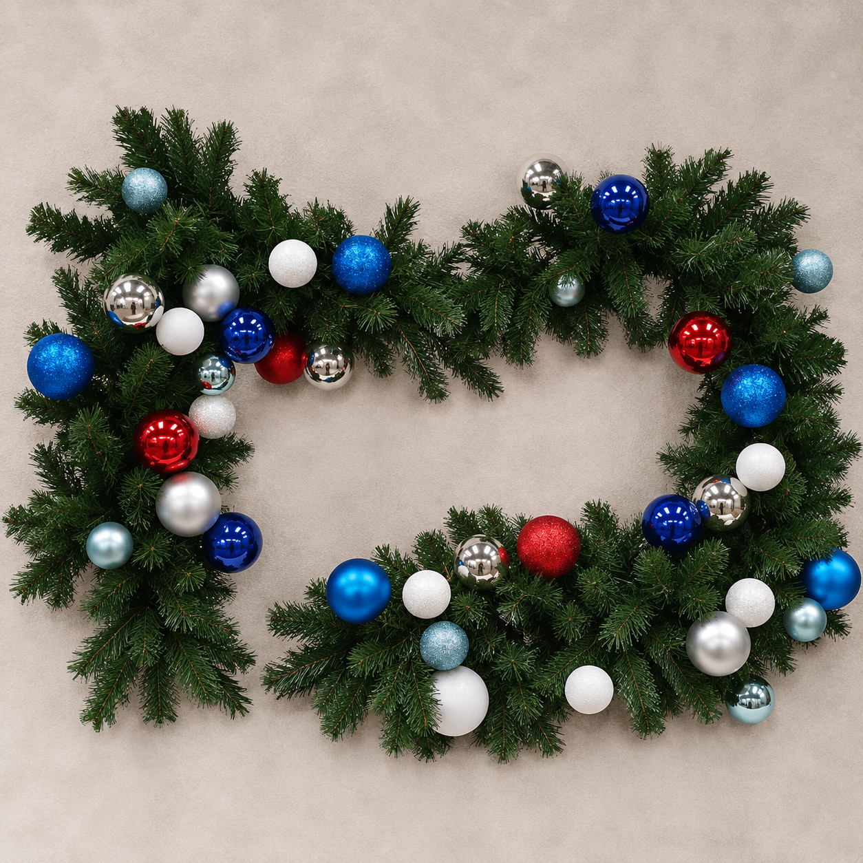 Christmas Garland - Green Pine - Baubles - 280cm Long.png
