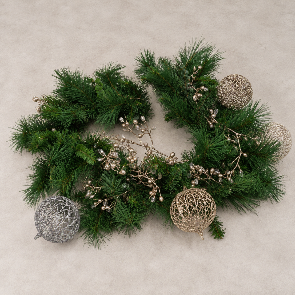 Christmas Garland - Green Pine - Ornaments - 150CM Long.png