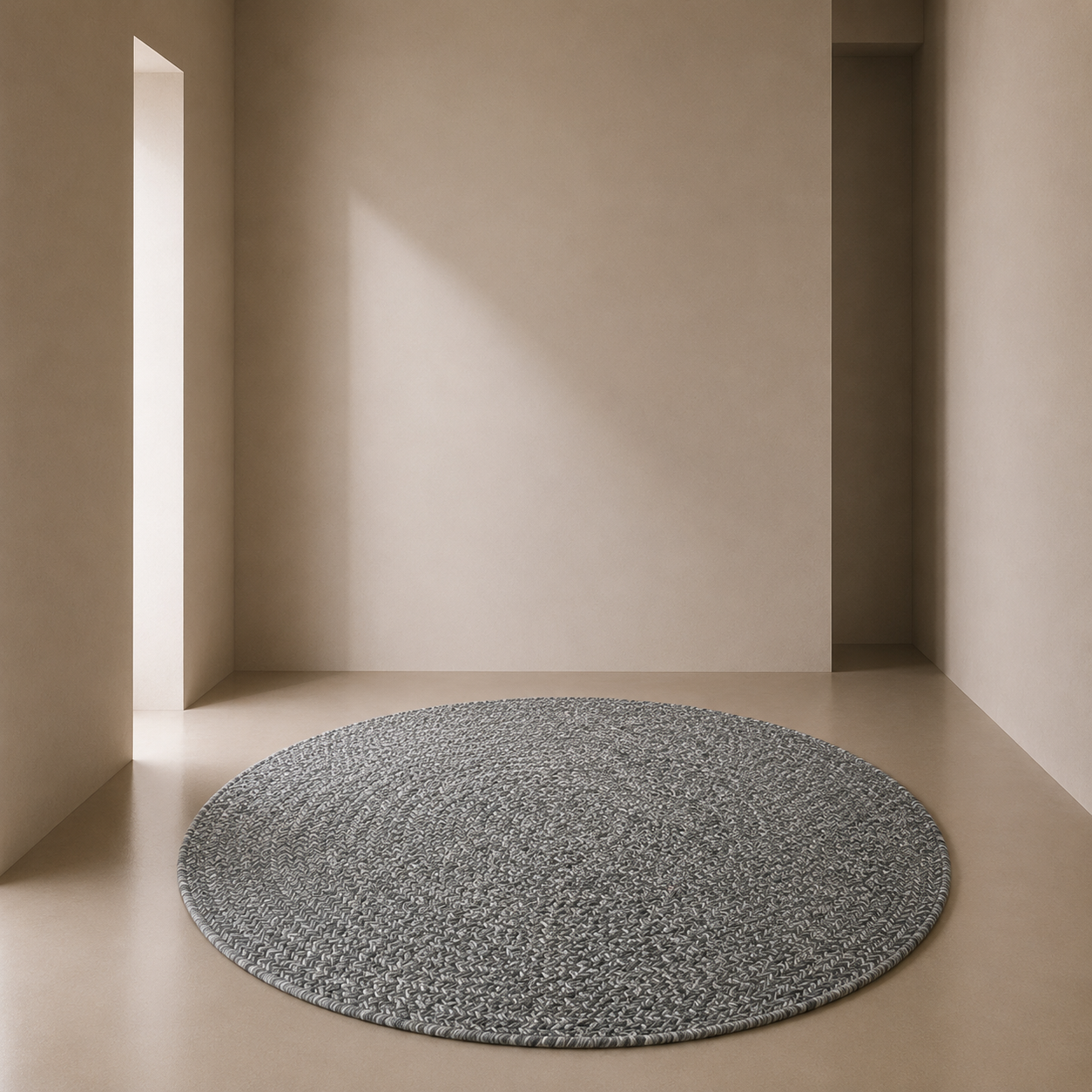 Rug - Braided Charcoal Round