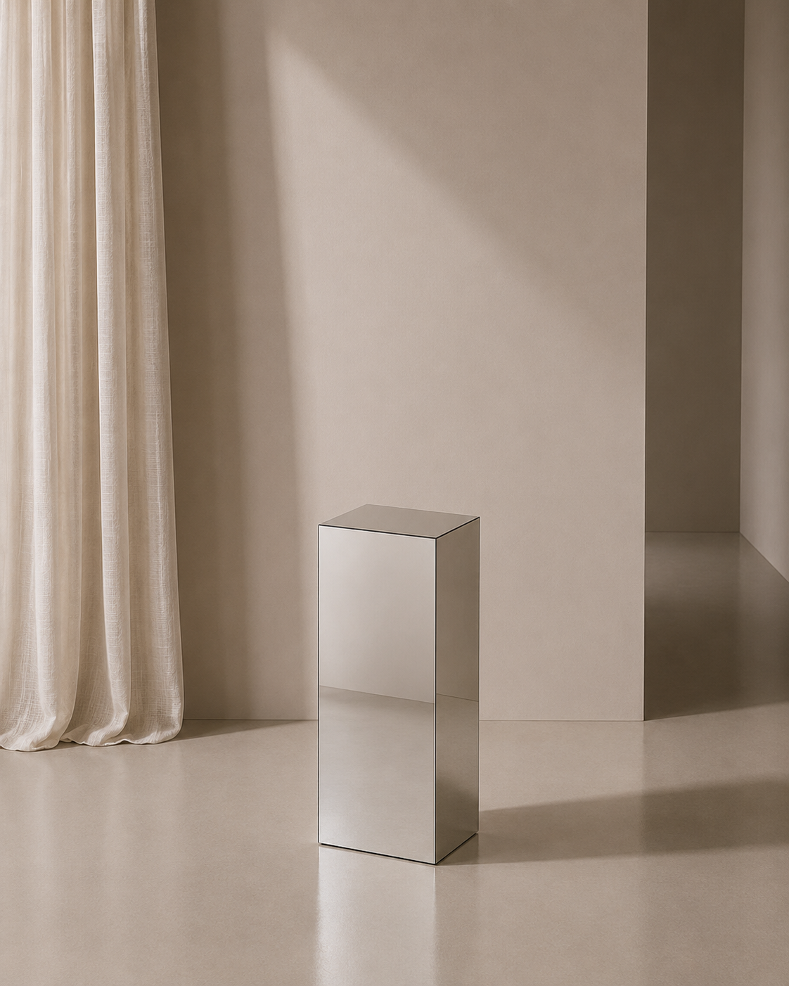 Silver Mirror Acrylic Plinth - 70cm H