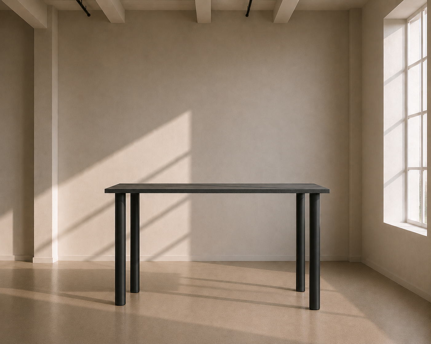 Charlie High Bar Table - Straight - Brushed Charcoal