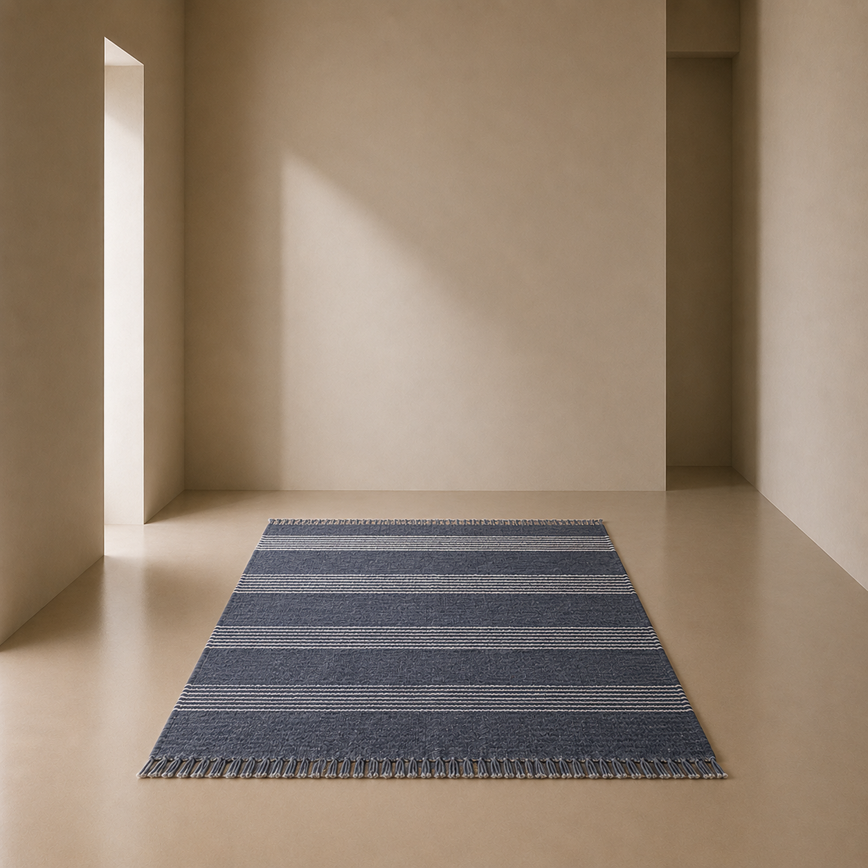 Rug - Blue and White Marine Stripes