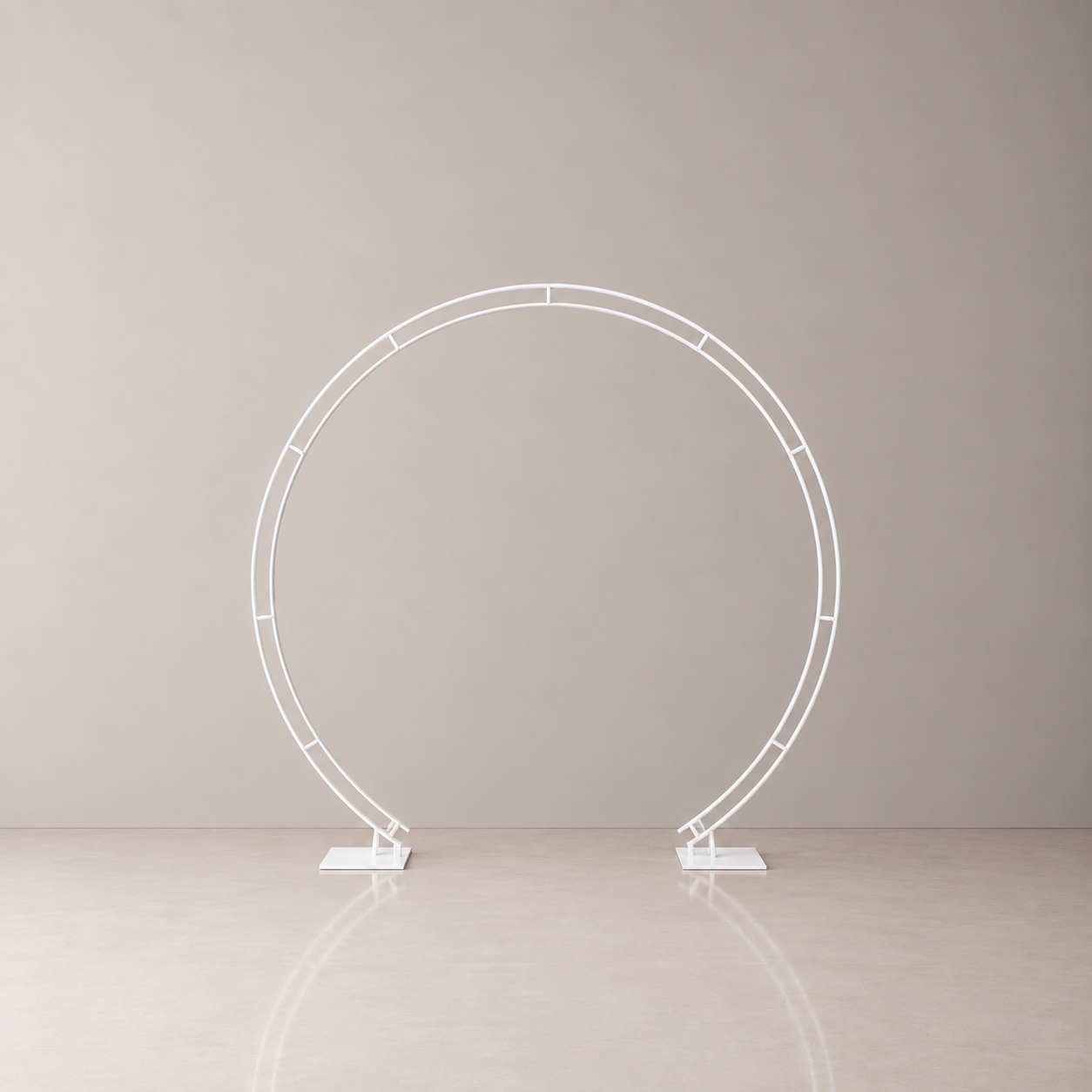 Round Metal Arch - White