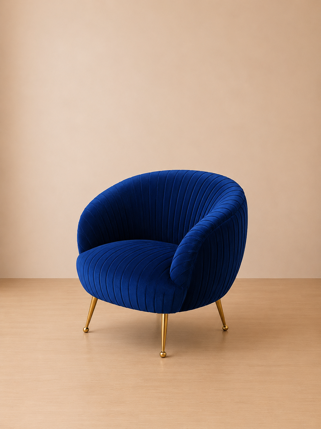 New York Velvet Armchair - French Navy