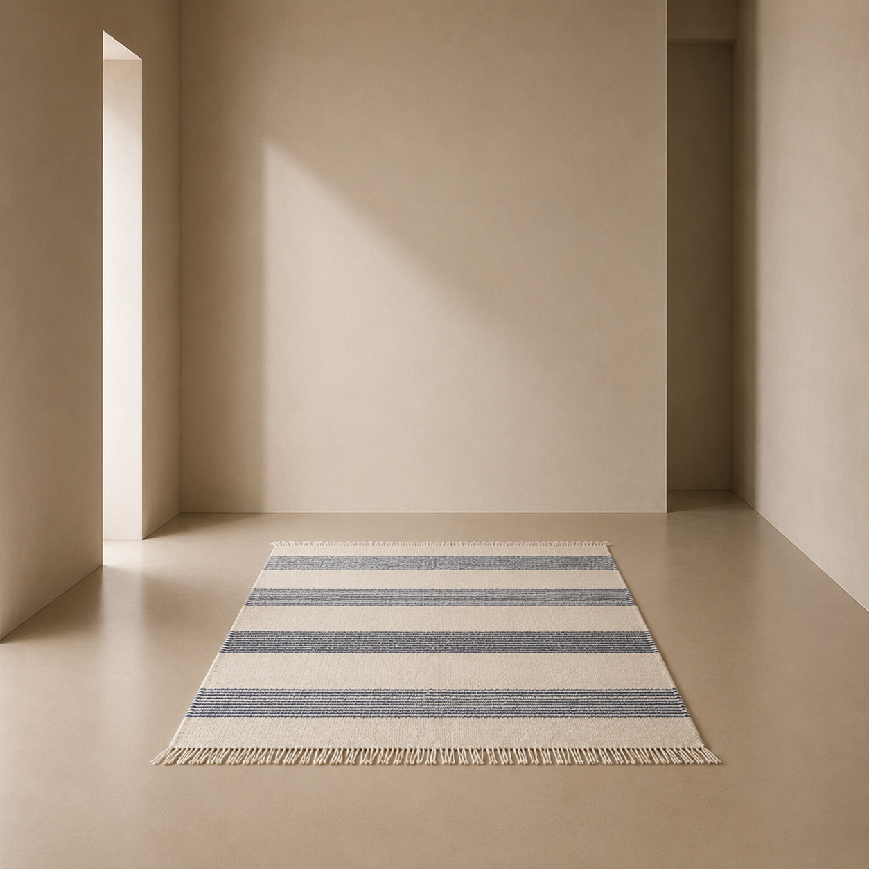 Rug - Navy Cotton Pin Stripe