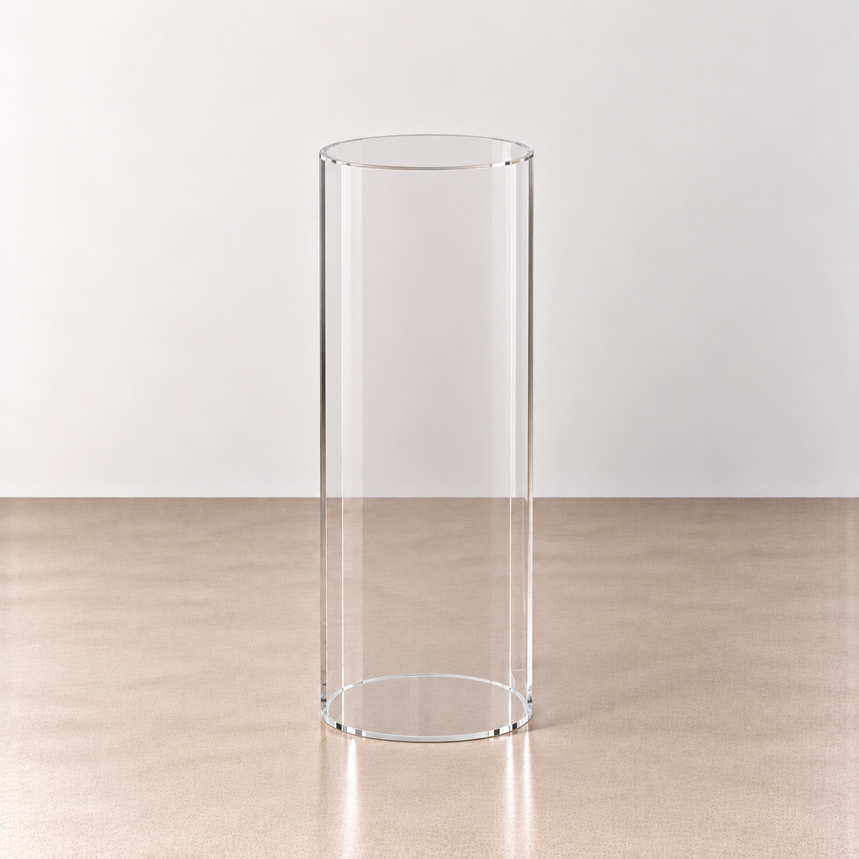 Clear Acrylic Plinth - Round Cylinder - 88cm H