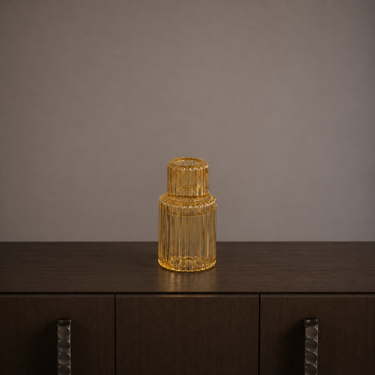 Glass Ripple Candle Holder - Burnt Gold - Large