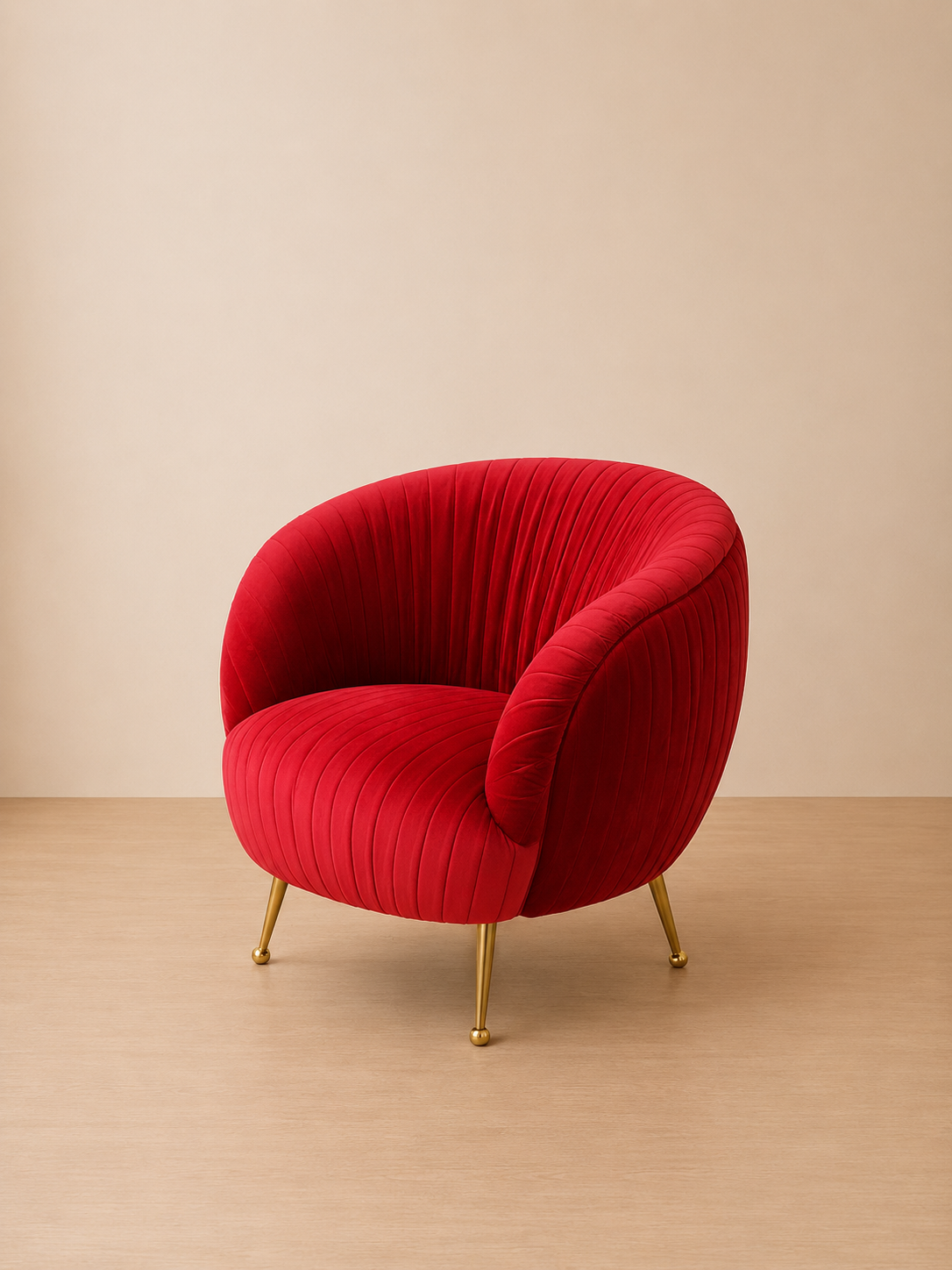 New York Velvet Armchair - Ruby